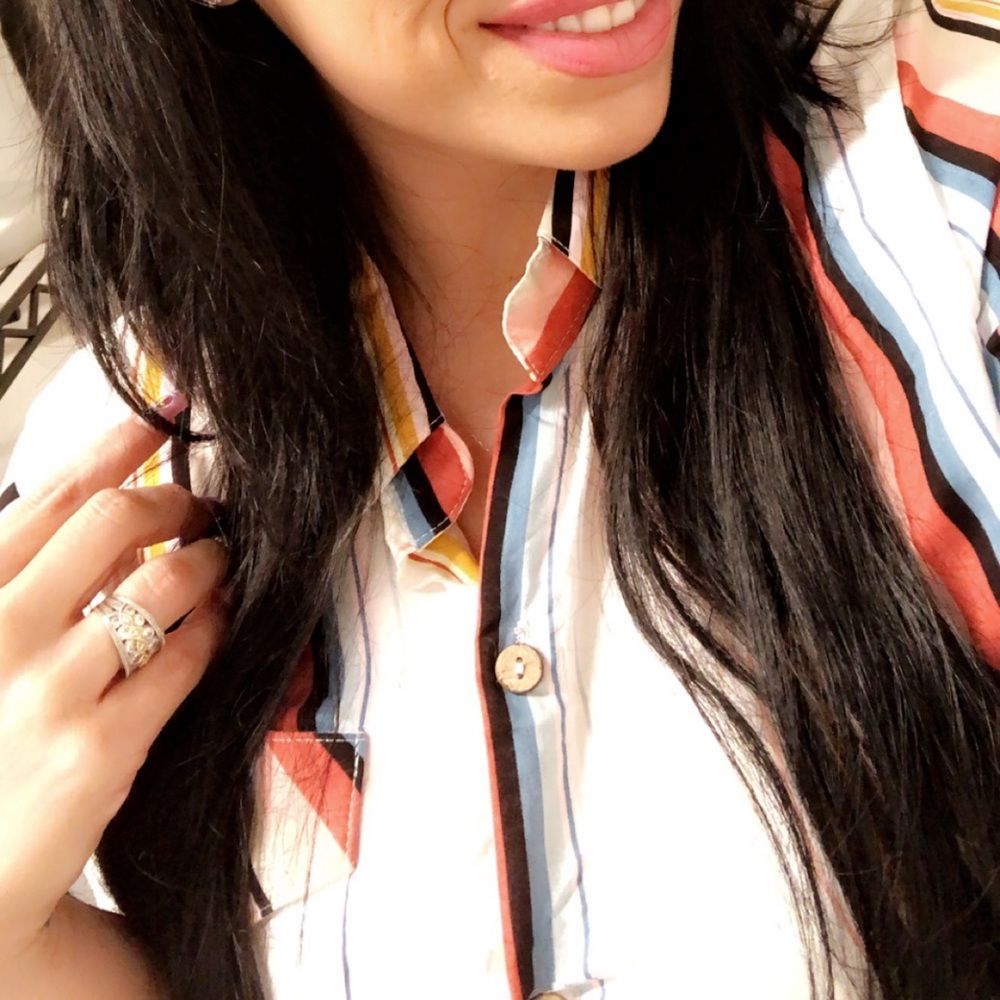 Striped button top - Picture 2 of 3